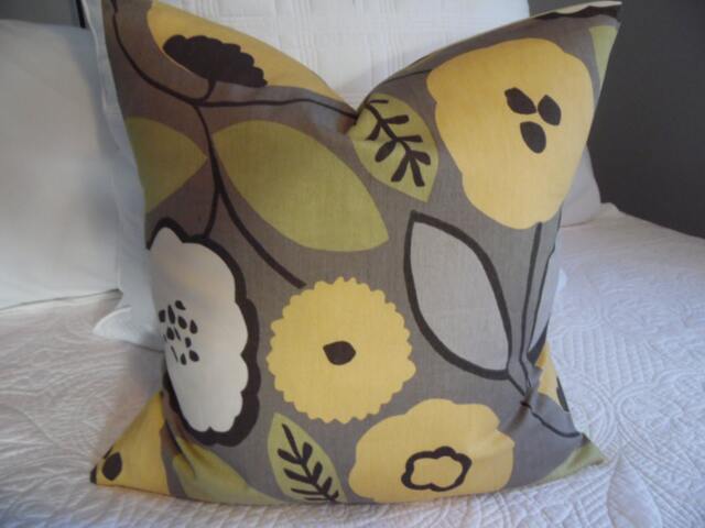 Sale.whimsical Floral. Cocoa.citron.avocado.yellow/Gold.black.white.playful Floral Pillow.pillow Covers.slip Covers.gift For Her.teen.girls - image 1