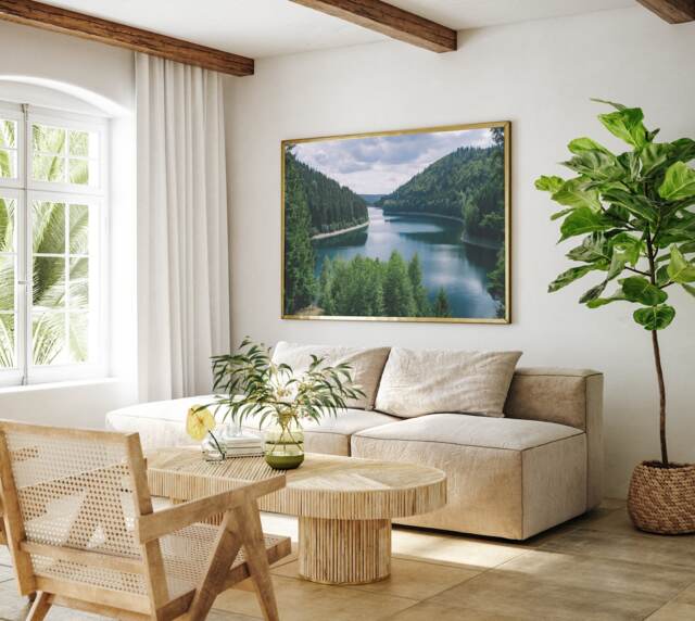 Landscape Mountain River Print, Wall Art , Ocean Poster Home Decor Bedroom Decor, Nature Prints, A5, A4, A3, A3+, A2 - image 1