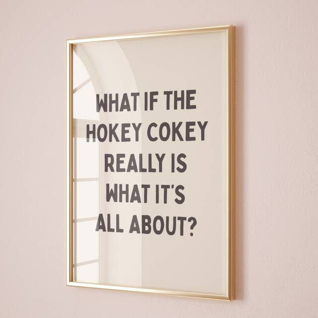Hokey Cokey Funny Quote Print Cream & Black Unframed Card - image 1