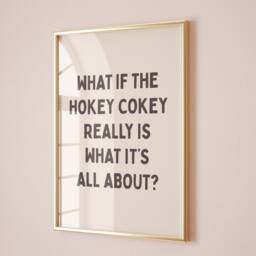 Hokey Cokey Funny Quote Print Cream & Black Unframed Card - thumbnail 1