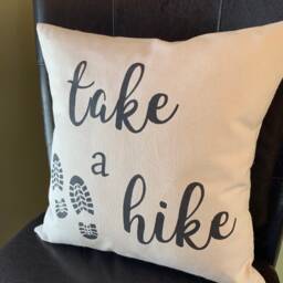 Take A Hike Quote Pillow Decorative Handmade Painted Lake Sayings - thumbnail 3