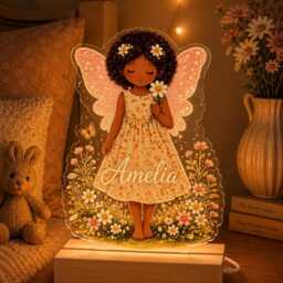 Personalised Fairy Night Light - Custom Name Led Lamp Girls Bedroom Decor - thumbnail 4