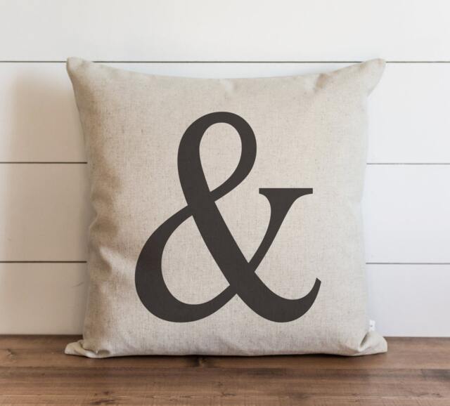 Ampersand 20 X Pillow Cover // Everyday & Typography Throw Cushion Gift Accent - image 1