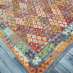 Kilim Rug Classic, Handmade Artisan Afghan Turkish Navajo Natural Wool 280x204 cm - thumbnail 2