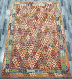 Kilim Rug Classic, Handmade Artisan Afghan Turkish Navajo Natural Wool 280x204 cm - thumbnail 1
