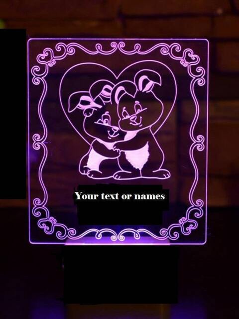 Personalized Rabbits Night Light, Bluetooth Music, App Control, Made in UK - image 1