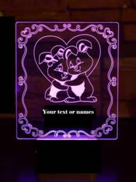 Personalized Rabbits Night Light, Bluetooth Music, App Control, Made in UK