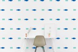Fish & Wave Wall Decal Nautical Kids Room Wall Sticker Marine Bedroom Pattern Wallpaper Vinyl Decals Nursery Stickers Home Decor - thumbnail 1