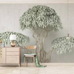 3D Tree Wallpaper, Lush Leaf Wall Mural, Peel & Stick - thumbnail 2