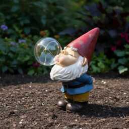 Solar Bubble Blowing Garden Gnome Statue Light, Outdoor Resin Ornament, Cute Decor, Unique Gift - thumbnail 2
