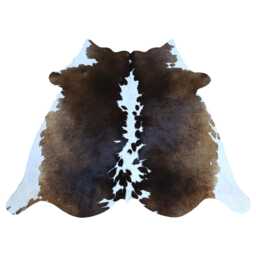 Authentic Large Brown & White Cowhide Rug - Statement Piece For Sophisticated Decor - 55x57 Inches - thumbnail 1