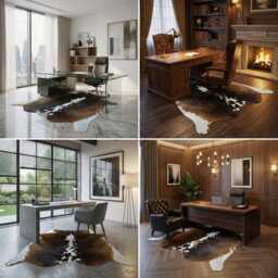 Authentic Large Brown & White Cowhide Rug - Statement Piece For Sophisticated Decor - 55x57 Inches - thumbnail 2