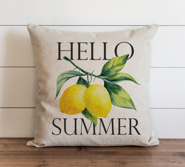 Hello Summer_Lemons 20 X Pillow Cover // Everyday Tropical Fruit Gift Accent - image 1