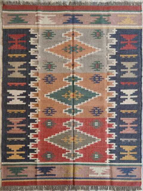 Wool Jute Kilim Rug - Living Room, Bedroom, Hallway, Entrance - image 1
