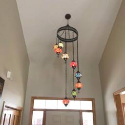 9 Large Ball Mosaic Lamps, Morocco Lantern, Chandelier Lighting, Turkish Light, Hanging Lamp, Mosaic Lighting, Mosaic Glass, Morocco Lighting - thumbnail 2