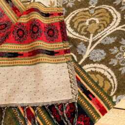 Handwoven Boho Throw Blanket - Earthy Green Bohemian Pattern With Fringe - thumbnail 4
