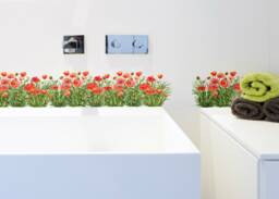 Wall Decals Grass With Poppies, Home D??cor, Kitchen Decal Border, Decor, For Tiles Walls Furniture