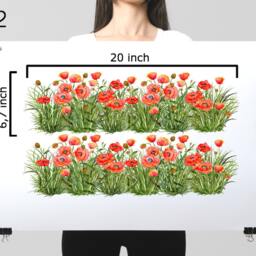 Wall Decals Grass With Poppies, Home D??cor, Kitchen Decal Border, Decor, For Tiles Walls Furniture - thumbnail 4