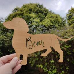 Personalised Dachshund Wall Hanging-Sausage Dog-Weiner Dog-Wall Art-Wooden Sign-Kids Gift-Baby Gift-Lasercut - thumbnail 2