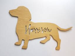Personalised Dachshund Wall Hanging-Sausage Dog-Weiner Dog-Wall Art-Wooden Sign-Kids Gift-Baby Gift-Lasercut