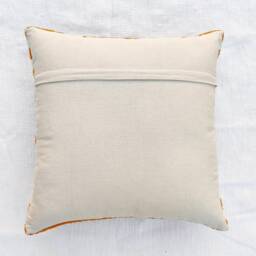 Purple, Mustard & Ivory Embroidered Boho Textured Throw Cushion Cover Decorative Handmade Pillow - thumbnail 4