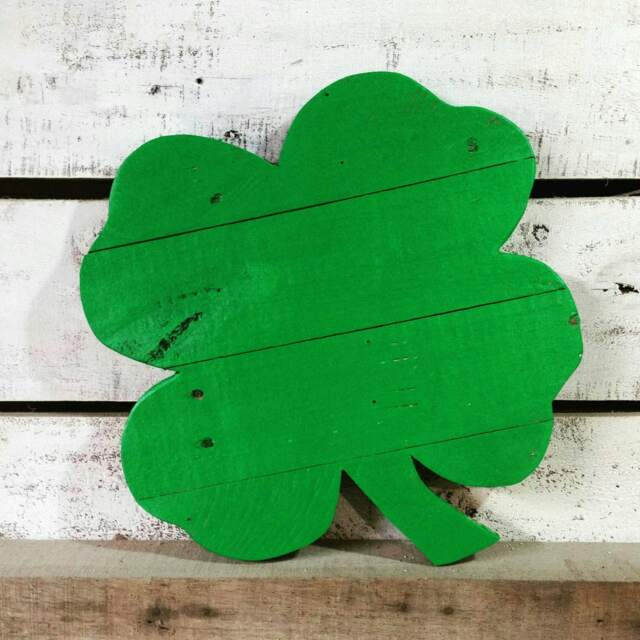 Shamrock Decor-Wooden Shamrock-Rustic Reclaimed Wood Shamrock-st. Pattys Decorations-Shamrock Wall Hanger-Shamrock Door Hanger - Irish Decor - image 1