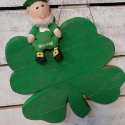 Shamrock Decor-Wooden Shamrock-Rustic Reclaimed Wood Shamrock-st. Pattys Decorations-Shamrock Wall Hanger-Shamrock Door Hanger - Irish Decor - thumbnail 3