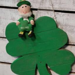 Shamrock Decor-Wooden Shamrock-Rustic Reclaimed Wood Shamrock-st. Pattys Decorations-Shamrock Wall Hanger-Shamrock Door Hanger - Irish Decor - thumbnail 4