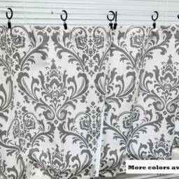 Damask Valances Cafe Curtains. Kitchen Valance. Bathroom Curtains. Valance. Curtain Valance Curtains - thumbnail 3