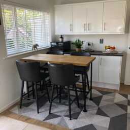Rustic Breakfast Bar Table, Solid Timber, Industrial Tube Legs, All Made To Order - thumbnail 2