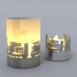 Birmingham Skyline Gift Tube Shadow Play - Souvenir Candle With Silhouette Projection Perfect For Fans - thumbnail 4