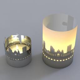 Birmingham Skyline Gift Tube Shadow Play - Souvenir Candle With Silhouette Projection Perfect For Fans - thumbnail 1