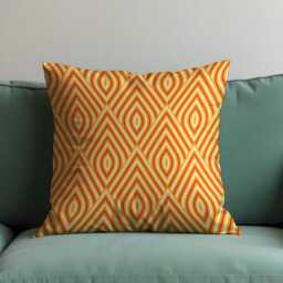 Mid Century Modern Geometric Cushion Cover, Retro Orange & Yellow Decorative Throw Pillow Case For Sofa Living Room Decor Home - thumbnail 4