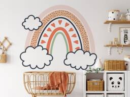 Hand-Drawn Rainbow Wall Decals Boho Nursery Decor - thumbnail 1