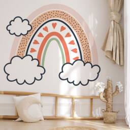 Hand-Drawn Rainbow Wall Decals Boho Nursery Decor - thumbnail 2