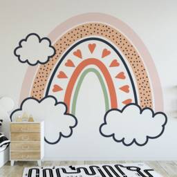 Hand-Drawn Rainbow Wall Decals Boho Nursery Decor - thumbnail 4
