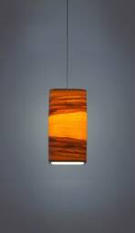 Pendant Veneer Lamp, Made Of Red Gum Veneer, Minimalist Linear Shape, Wood Hanging Contemporary Light Fixture, Kitchen Island Lighting - thumbnail 1