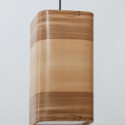 Pendant Veneer Lamp, Made Of Red Gum Veneer, Minimalist Linear Shape, Wood Hanging Contemporary Light Fixture, Kitchen Island Lighting - thumbnail 2