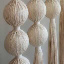 Macrame Ball Hanging Set - Boho Wedding Venue Decor - thumbnail 4