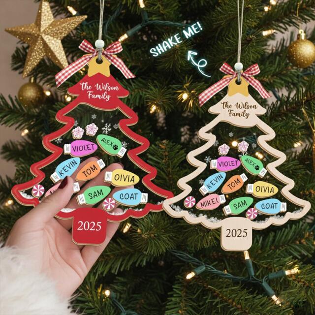 Custom Family Christmas Ornament 2025 4D Shaker Ornament, Keepsake Gift - image 1