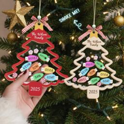Custom Family Christmas Ornament 2025 4D Shaker Ornament, Keepsake Gift - thumbnail 1