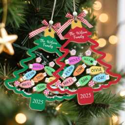 Custom Family Christmas Ornament 2025 4D Shaker Ornament, Keepsake Gift - thumbnail 3