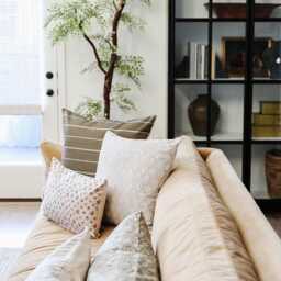 Discontinued ~ Brown Stripe Pillow 18x18, Dark Throw Pillow, Cushion Covers For Couch, Cover -- Striped - thumbnail 2