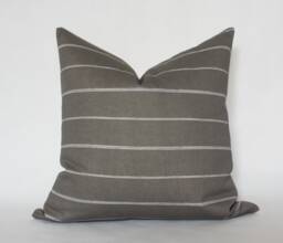 Discontinued ~ Brown Stripe Pillow 18x18, Dark Throw Pillow, Cushion Covers For Couch, Cover -- Striped - thumbnail 1