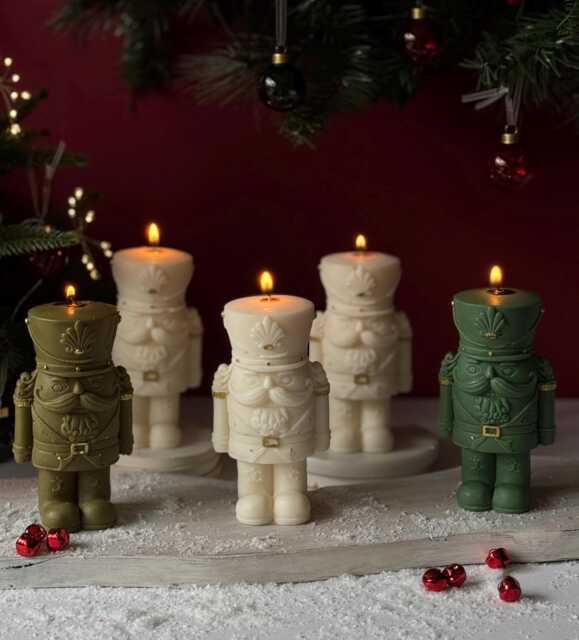 Nutcracker Candle Christmas Soldier, Scented Soy Wax Candle - image 1