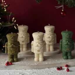 Nutcracker Candle Christmas Soldier, Scented Soy Wax Candle - thumbnail 3