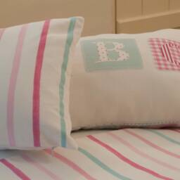 Laura Ashley Pink Stripe Cushion Hand Made in Painterly With Zip Fastening - thumbnail 4
