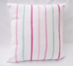 Laura Ashley Pink Stripe Cushion Hand Made in Painterly With Zip Fastening - thumbnail 1
