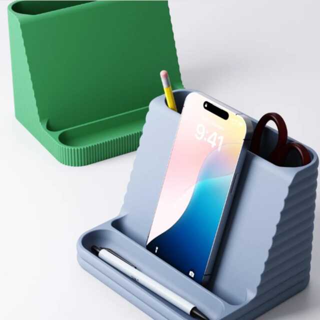 Textured Desk Organiser - Pen Pot & Phone Stand - image 1