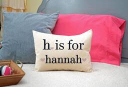 Personalized Baby Pillow, Newborn Gift, Adoption God Daughter, Boy Name Pillow For New Girl - thumbnail 1